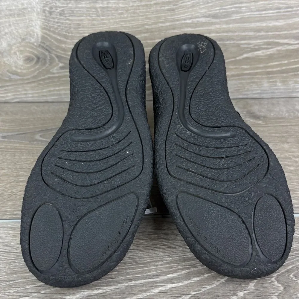 Keen Howser II Women’s Sz 7.5 Black Quilted Faux Fur Lined Warm Slip On Boots